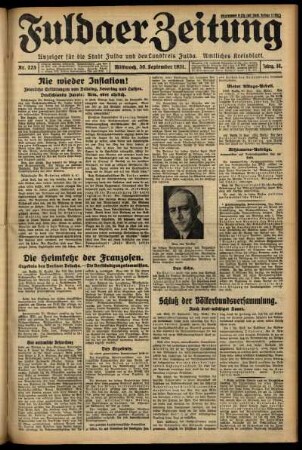 Erste Ausgabe vom Mittwoch, den 30. September 1931.