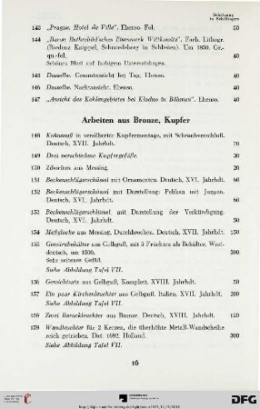 Arbeiten aus Bronze, Kupfer (Nr. 148-164)