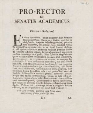 3, Pro-Rector et Senatus Academicus Civibus Salutem!