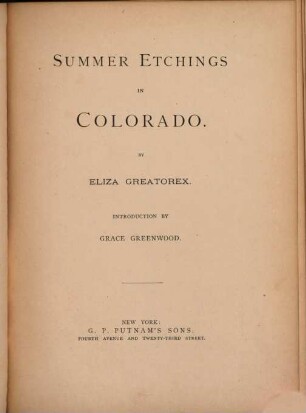 Summer etchings in Colorado