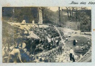 Foto des im Bau befindlichen Hochbehälters in Schnierlach für den Wasserleitungsbau Schnierlach (Lapoutroie) - Eschelmer (Hachimette)