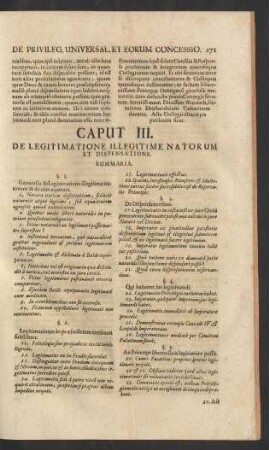 Caput III. De Legitimatione Illegitime Natorum Et Dispensatione.