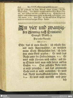 Am vier und zwantzigsten Sonntag nach Trinitatis, Evangel. Matth. 9