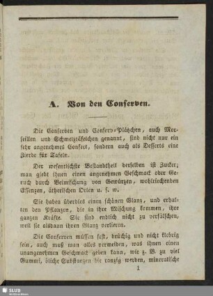 A. Von den Conserven