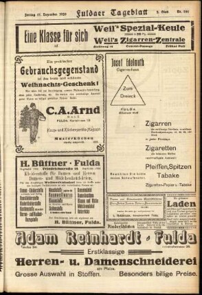 Zweite Ausgabe vom Freitag, den 17. Dezember 1920.