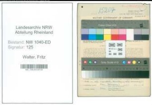 Entnazifizierung Fritz Walter , geb. 07.09.1910 (Studienrat)