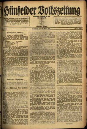 Ausgabe vom Samstag, den 23. April 1921.