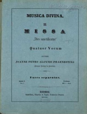 Missa "Dies sanctificatus" : 4 vocum