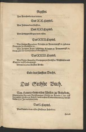 Das Sechste Buch.