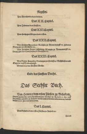Das Sechste Buch.