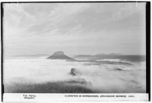 Lilienstein im Morgennebel
