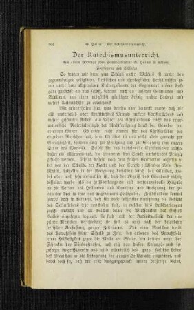 ¬Der¬ Katechismusunterricht : aus einem Vortrage ; (Fortsetzung und Schluß)