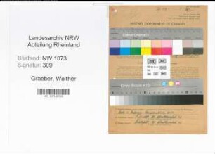 Entnazifizierung Walther Graeber , geb. 13.07.1890 (Technischer Angestellter)