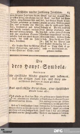 Die drey Haupt-Symbola.