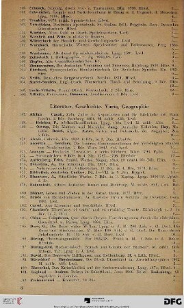 Literatur, Geschichte, Varia, Geographie (Nr. 167-242)