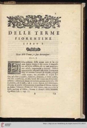 Delle Terme fiorentine. Libro I