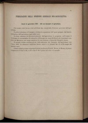 Pubblicazioni della Direzione generale dell' agricoltura.