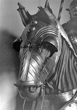 Wernigerode, Schloss, Rossharnisch im Feudalmusem, Detail
