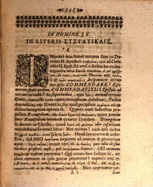 Vale Hassiacum, sive brevis disquisitio de literis commendatitiis : occasione dicti Paulini II. Corinth. III. 1.