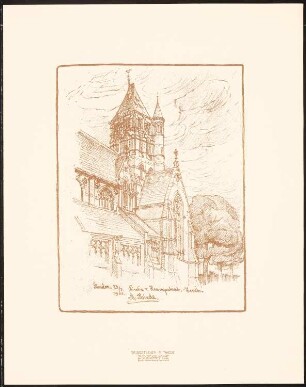 St. Stephen’s Church, Rosslyn Hill, London: Perspektivische Ansicht (aus: Reisestudien, 1910)