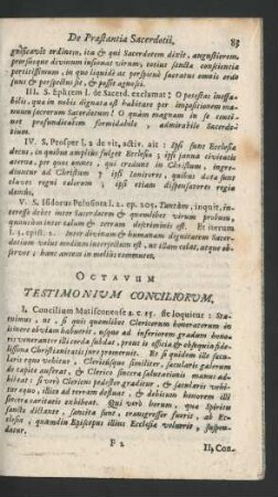 Octavum Testimonium Conciliorum.