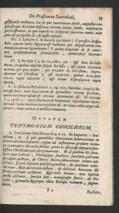 Octavum Testimonium Conciliorum.
