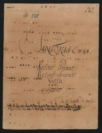 Sinfonien; strings; G-Dur; H 667; Wq deest