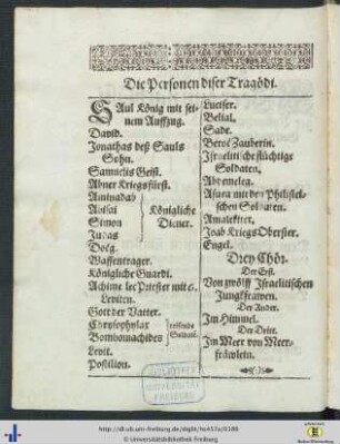 [92v] Die Personen diser Tragödi.