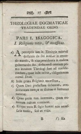 Theologiae Dogmaticae Tradendae Ordo.