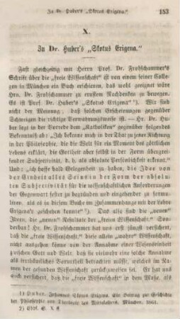 153-185 Zu Dr. Huber's "Skotus Erigena"