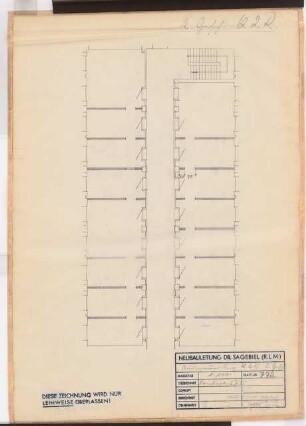 Reichsluftfahrtministerium, Berlin: Teilgrundriss Q2R (2. OG) 1:100