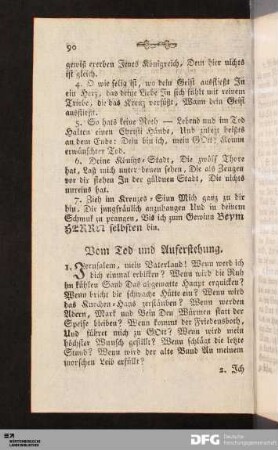 Vom Tod und Auferstehung.