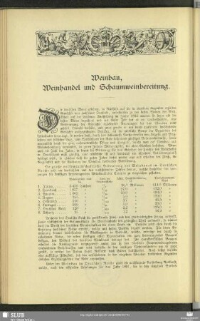 Weinbau, Weinhandel und Schaumweinbereitung
