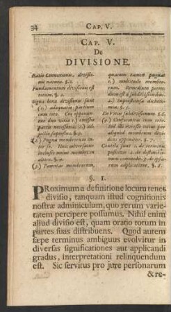 Cap. V. De Divisione