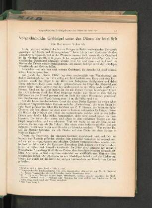 Vorgeschichtliche Grabhügel unter den Dünen der Insel Sylt