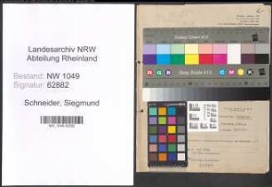 Entnazifizierung Siegmund Schneider , geb. 12.02.1922 (Schlosser)