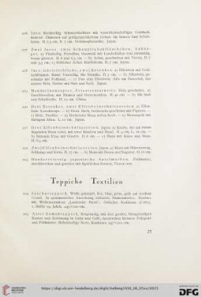Teppiche, Textilien (Nr. 224-241)