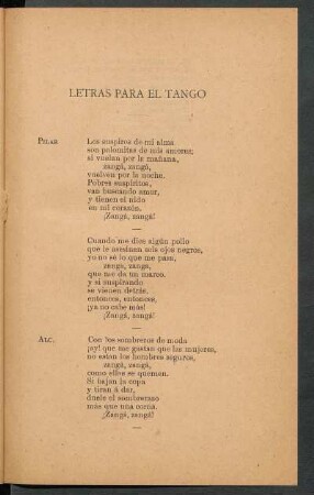Letras para el tango