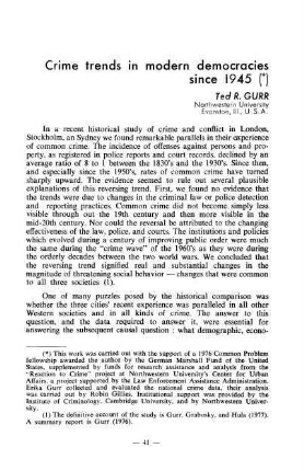 41-85, Crime trends in modern democracies since 1945