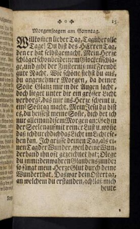 15-28, Morgenseegen am Sonntag
