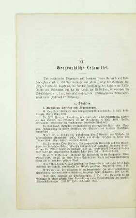 XII. Geographische Lehrmittel