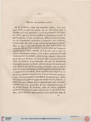 Réponse au troisième article
