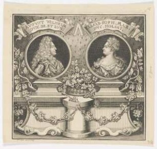 Doppelbildnis des Avgvst Wilhelm Dvx Br. et Lvn. und der Elisab. Soph. Mar. Dvc. Holsat.
