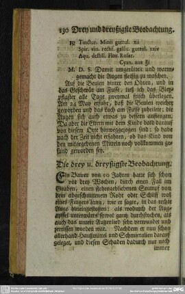Die drey u. dreyßigste Beobachtung