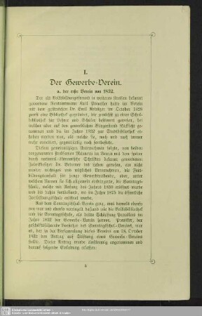 I. Der Gewerbe-Verein