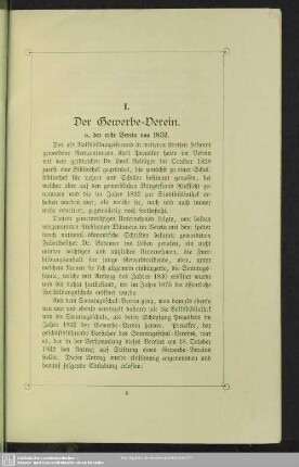 I. Der Gewerbe-Verein