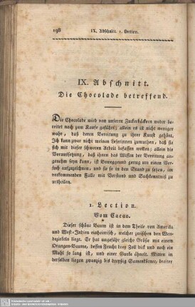 IX. Abschnitt. Die Chocolade betreffend