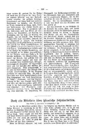 Noch ein Wörtlein über häusliche Schularbeiten