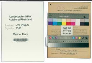 Entnazifizierung Klara Mende , geb. 10.08.1899 ()