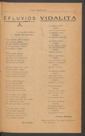 Vidalita : (Repertorio de la "Sociedad Argentina de Arte Nativo").